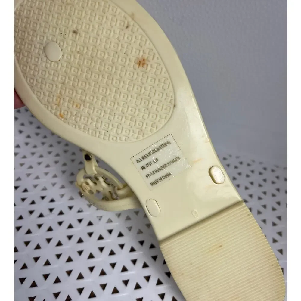 Tory Burch Mini Miller Butter Yellow Plastic Jelly Slide Thong Sandals Size 9